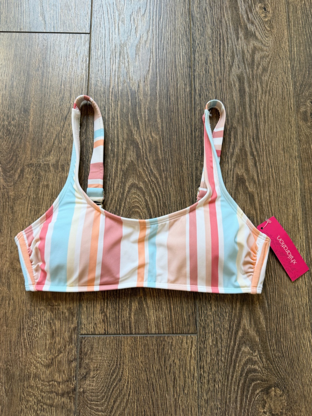 Target Xhilaration Scoop Neck Bralette Bikini Top - Multi Stripe